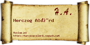 Herczog Alárd névjegykártya